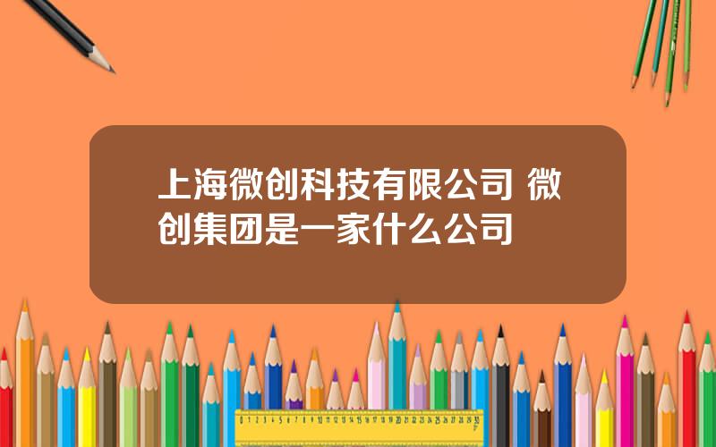 上海微创科技有限公司 微创集团是一家什么公司